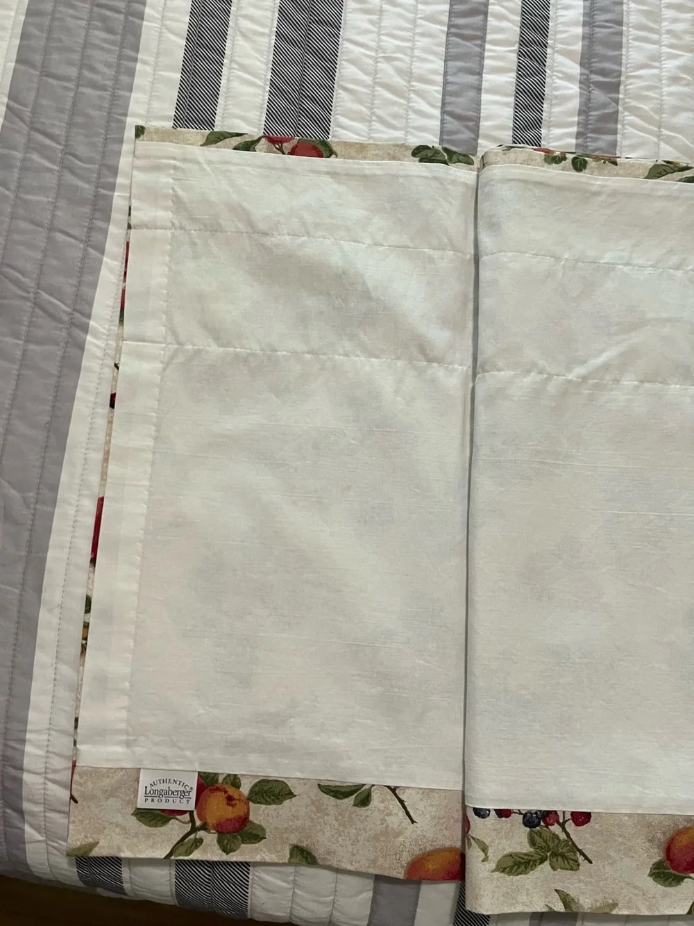Set of 2 Longaberger fruit medley valances 73 x 18